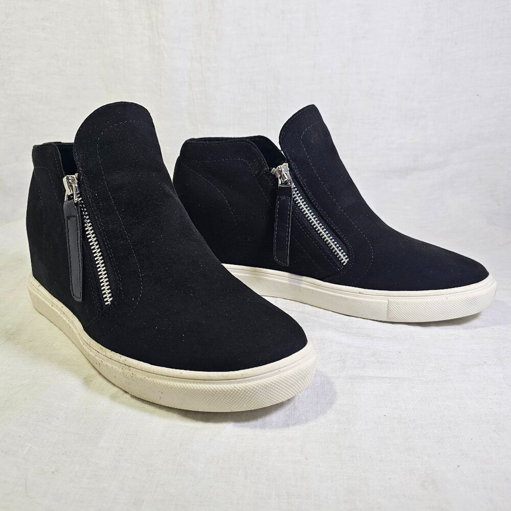 Madden Girl Prevale Hidden Wedge High Top Sneaker Shoes w Zippers 8.5